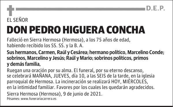 DON PEDRO HIGUERA CONCHA