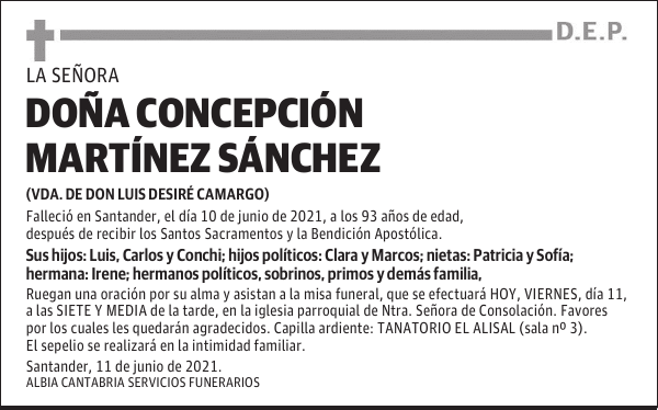 DOÑA CONCEPCIÓN MARTÍNEZ SÁNCHEZ