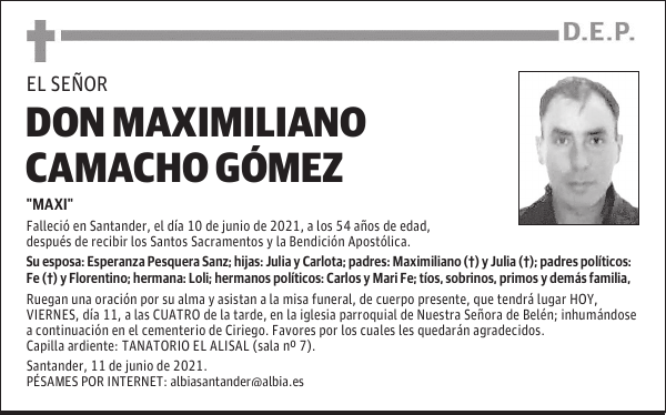 DON MAXIMILIANO CAMACHO GÓMEZ