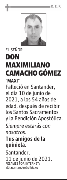 DON MAXIMILIANO CAMACHO GÓMEZ