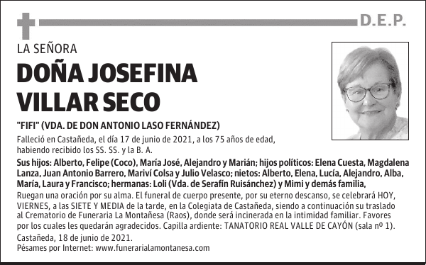 DOÑA JOSEFINA VILLAR SECO