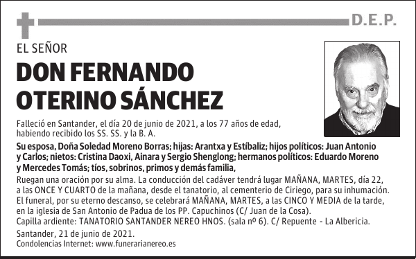 DON FERNANDO OTERINO SÁNCHEZ