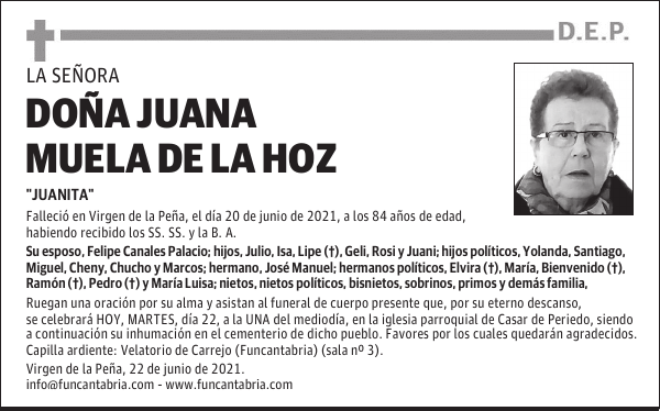 DOÑA JUANA MUELA DE LA HOZ