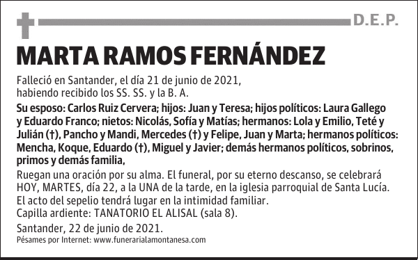 DOÑA MARTA RAMOS FERNÁNDEZ
