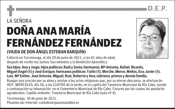 DOÑA ANA MARÍA FERNÁNDEZ FERNÁNDEZ