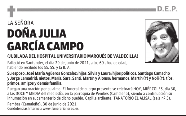 DOÑA JULIA GARCÍA CAMPO