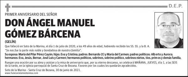 DON ÁNGEL MANUEL GÓMEZ BÁRCENA