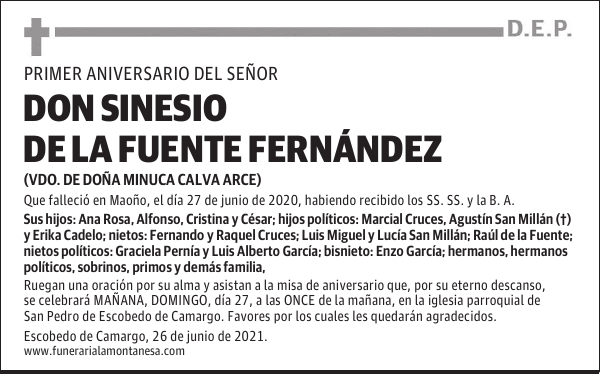 DON SINESIO DE LA FUENTE FERNÁNDEZ
