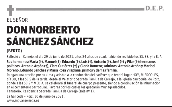 DON NORBERTO SÁNCHEZ SÁNCHEZ