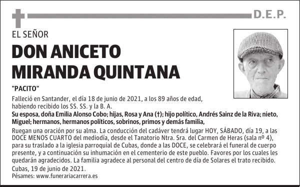 DON ANICETO MIRANDA QUINTANA