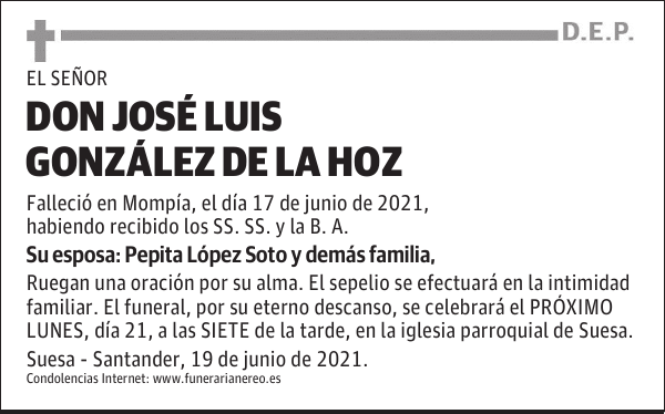 DON JOSÉ LUIS GONZÁLEZ DE LA HOZ