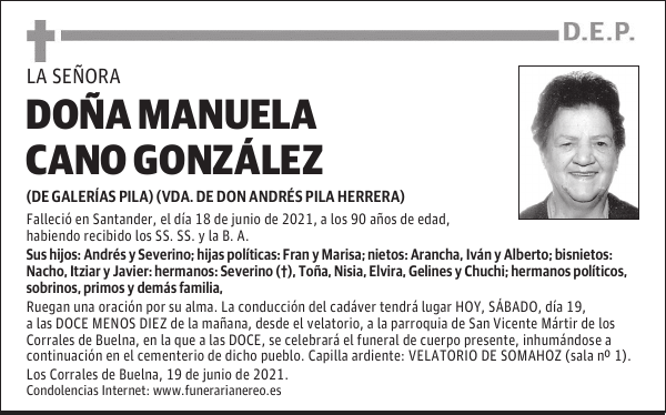 DOÑA MANUELA CANO GONZÁLEZ
