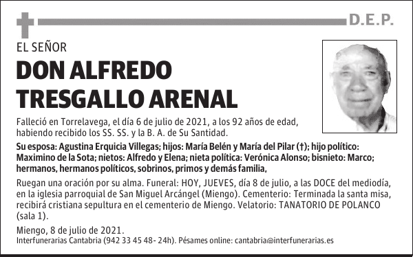 DON ALFREDO TRESGALLO ARENAL