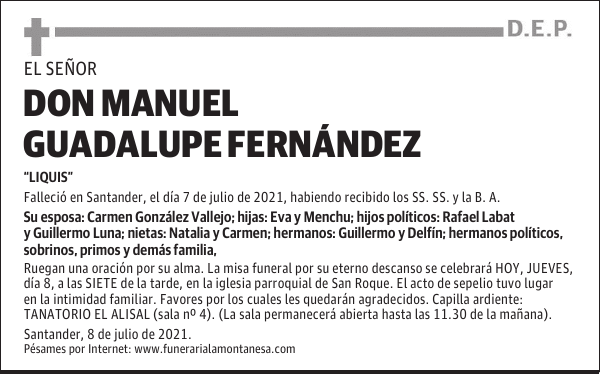 DON MANUEL GUADALUPE FERNÁNDEZ