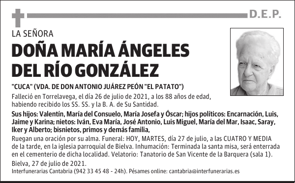DOÑA MARÍA ÁNGELES DEL RÍO GONZÁLEZ