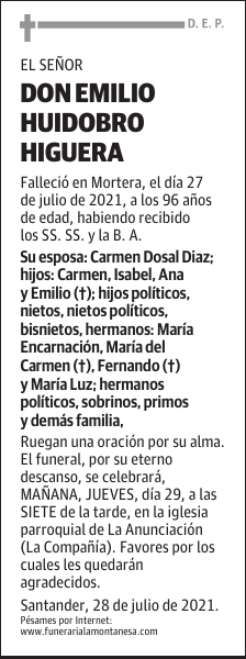 DON EMILIO HUIDOBRO HIGUERA