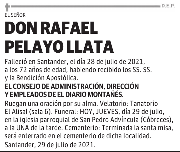 DON RAFAEL PELAYO LLATA