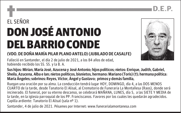 DON JOSÉ ANTONIO DEL BARRIO CONDE