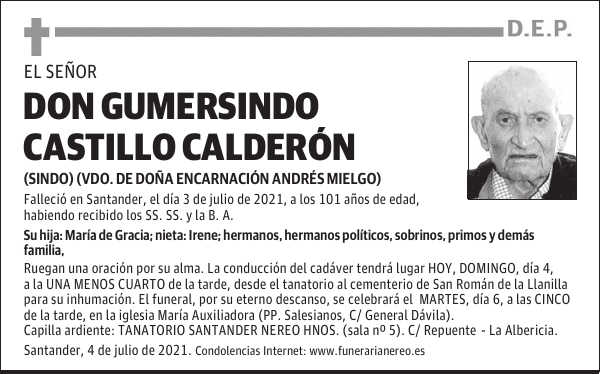 DON GUMERSINDO CASTILLO CALDERÓN