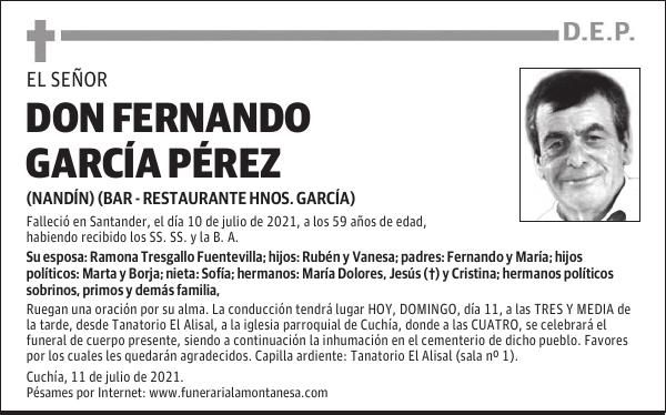 DON FERNANDO GARCÍA PÉREZ