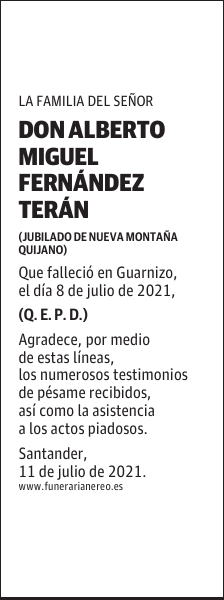 DON ALBERTO MIGUEL FERNÁNDEZ TERÁN