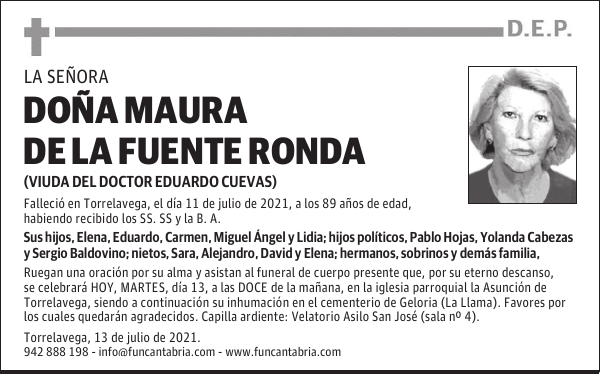 DOÑA MAURA DE LA FUENTE RONDA