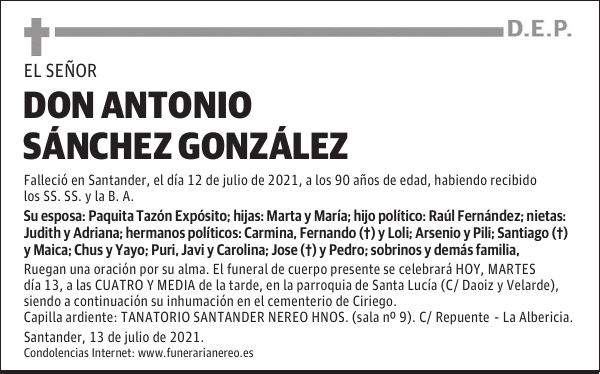 DON ANTONIO SÁNCHEZ GONZÁLEZ