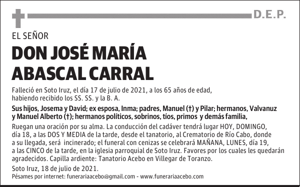 DON JOSÉ MARÍA ABASCAL CARRAL