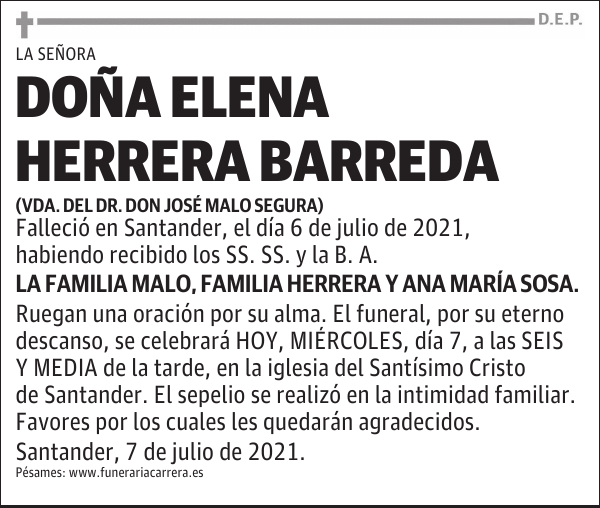 DOÑA ELENA HERRERA BARREDA
