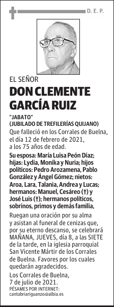 DON CLEMENTE GARCÍA RUIZ
