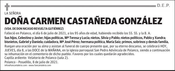 DOÑA CARMEN CASTAÑEDA GONZÁLEZ