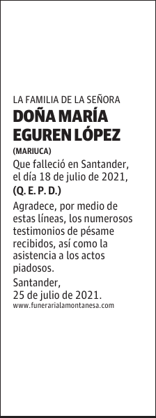 DOÑA MARÍA EGUREN LÓPEZ