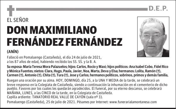 DON MAXIMILIANO FERNÁNDEZ FERNÁNDEZ