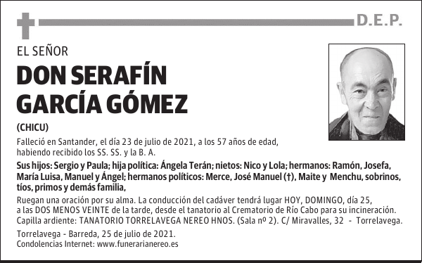 DON SERAFÍN GARCÍA GÓMEZ