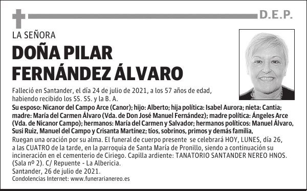DOÑA PILAR FERNÁNDEZ ÁLVARO