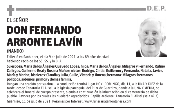DON FERNANDO ARRONTE LAVÍN