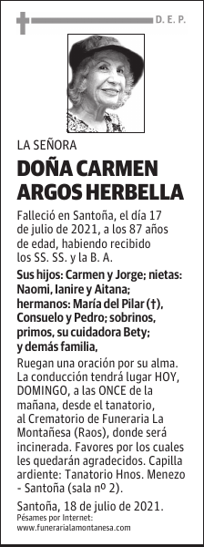 DOÑA CARMEN ARGOS HERBELLA