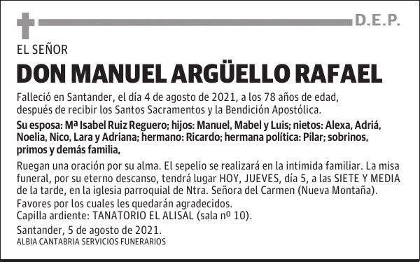 DON MANUEL ARGÜELLO RAFAEL