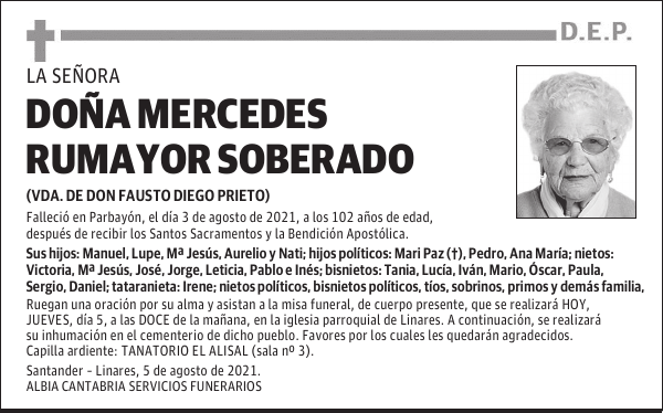 DOÑA MERCEDES RUMAYOR SOBERADO
