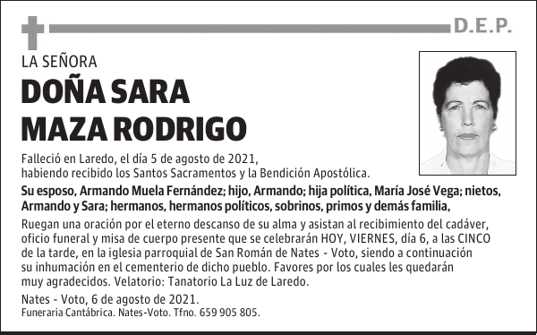 DOÑA SARA MAZA RODRIGO