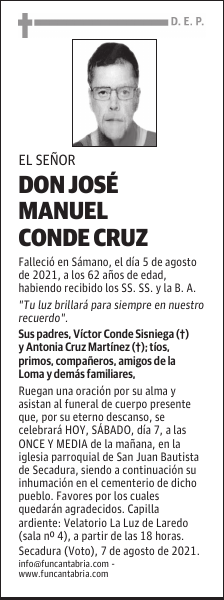 DON JOSÉ MANUEL CONDE CRUZ