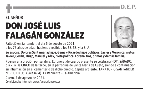 DON JOSÉ LUIS FALAGÁN GONZÁLEZ