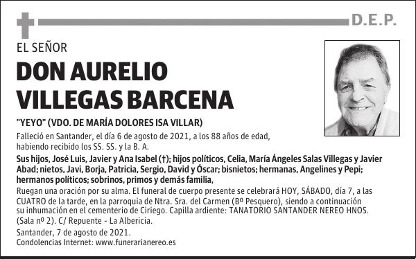 DON AURELIO VILLEGAS BARCENA