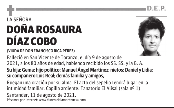 DOÑA ROSAURA DÍAZ COBO