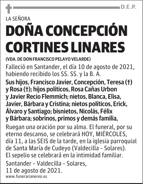 DOÑA CONCEPCIÓN CORTINES LINARES