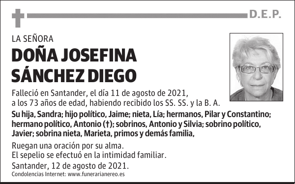 DOÑA JOSEFINA SÁNCHEZ DIEGO