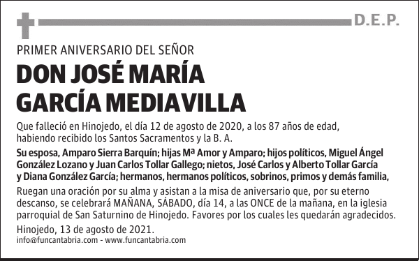 DON JOSÉ MARÍA GARCÍA MEDIAVILLA