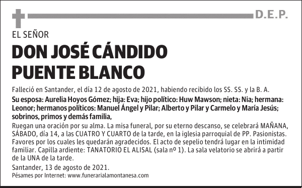 DON JOSE CÁNDIDO PUENTE BLANCO