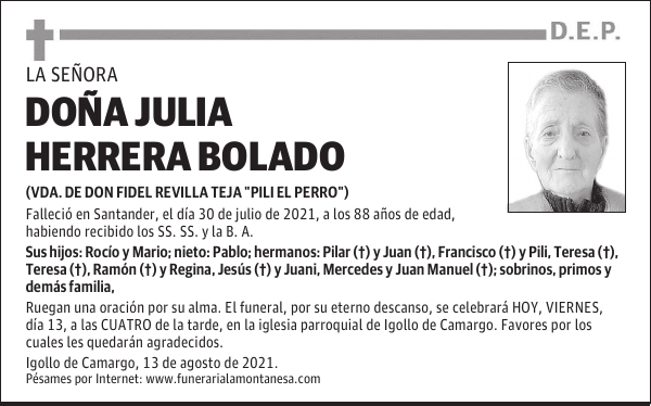 DOÑA JULIA HERRERA BOLADO