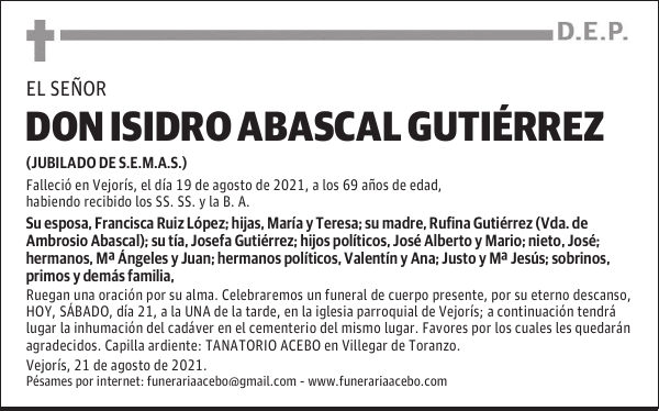 DON ISIDRO ABASCAL GUTIÉRREZ